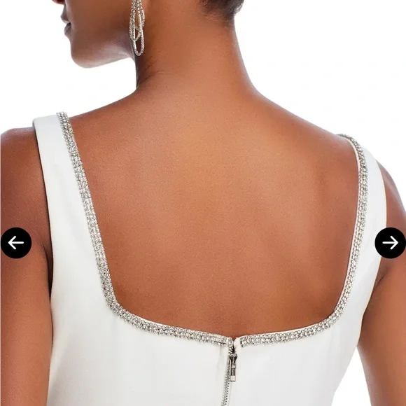 Aqua Elegant White Camisole with Sparkling Trim - Picture 5 of 6